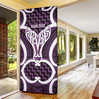 Aotearoa Atua Tangaroa Personalised Door Cover God Of The Sea Maori Whale Tail Purple