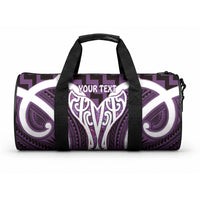 Aotearoa Atua Tangaroa Personalised Duffle Bag God Of The Sea Maori Whale Tail Purple