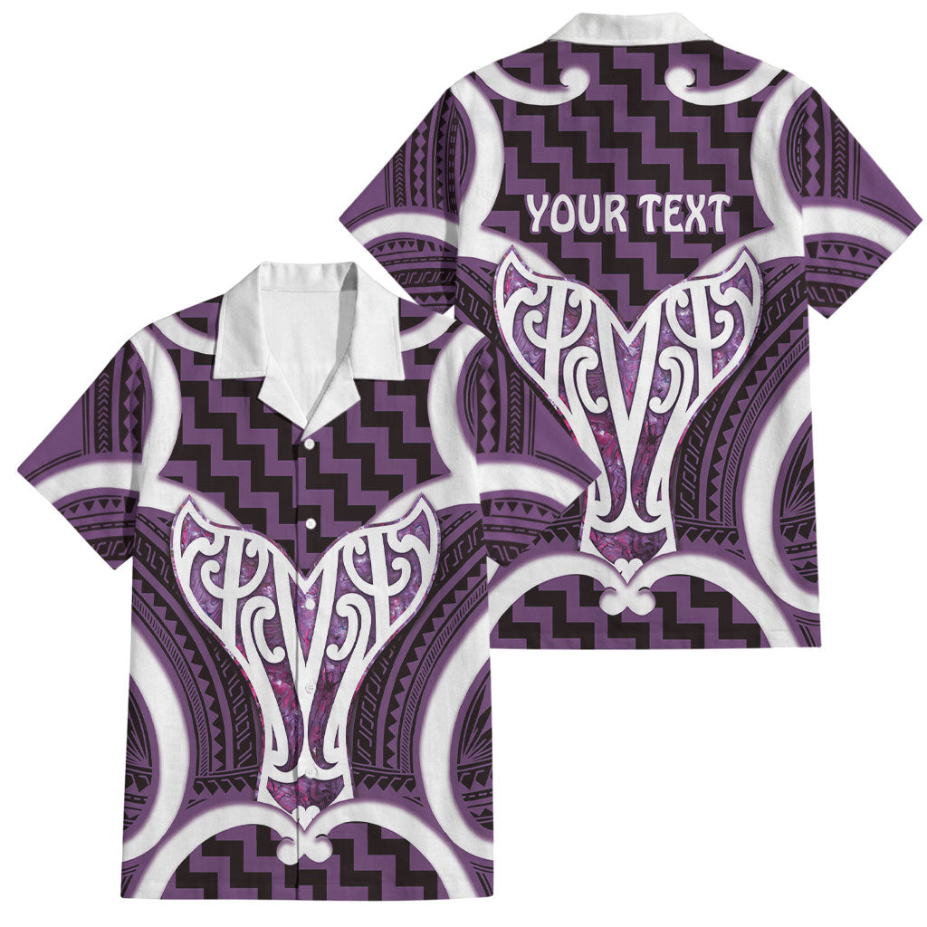 Aotearoa Atua Tangaroa Personalised Family Matching Short Sleeve Bodycon Dress and Hawaiian Shirt God Of The Sea Maori Whale Tail Purple