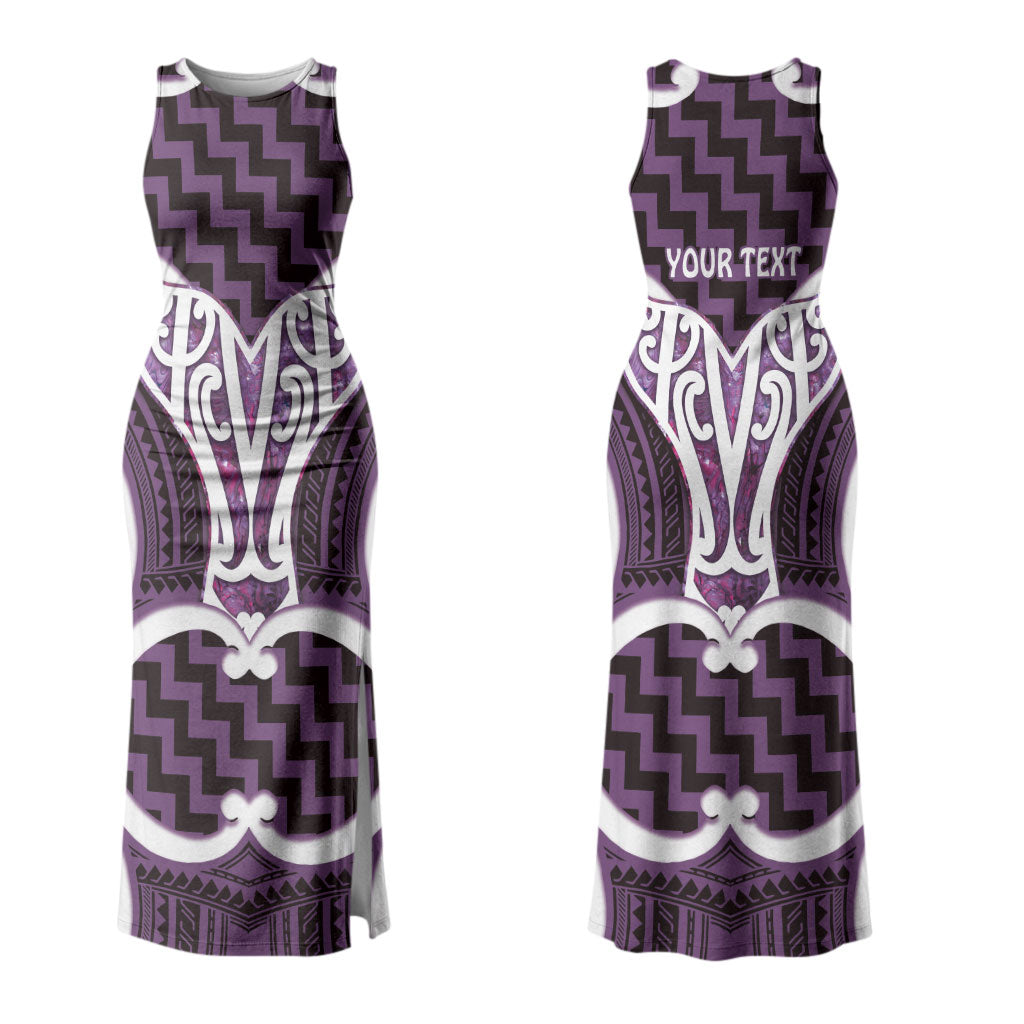 Aotearoa Atua Tangaroa Personalised Family Matching Tank Maxi Dress and Hawaiian Shirt God Of The Sea Maori Whale Tail Purple