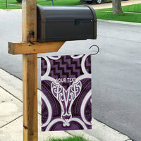 Aotearoa Atua Tangaroa Personalised Garden Flag God Of The Sea Maori Whale Tail Purple