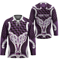 Aotearoa Atua Tangaroa Personalised Hockey Jersey God Of The Sea Maori Whale Tail Purple