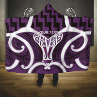 Aotearoa Atua Tangaroa Personalised Hooded Blanket God Of The Sea Maori Whale Tail Purple