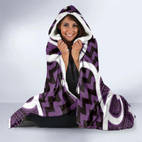 Aotearoa Atua Tangaroa Personalised Hooded Blanket God Of The Sea Maori Whale Tail Purple