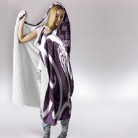 Aotearoa Atua Tangaroa Personalised Hooded Blanket God Of The Sea Maori Whale Tail Purple