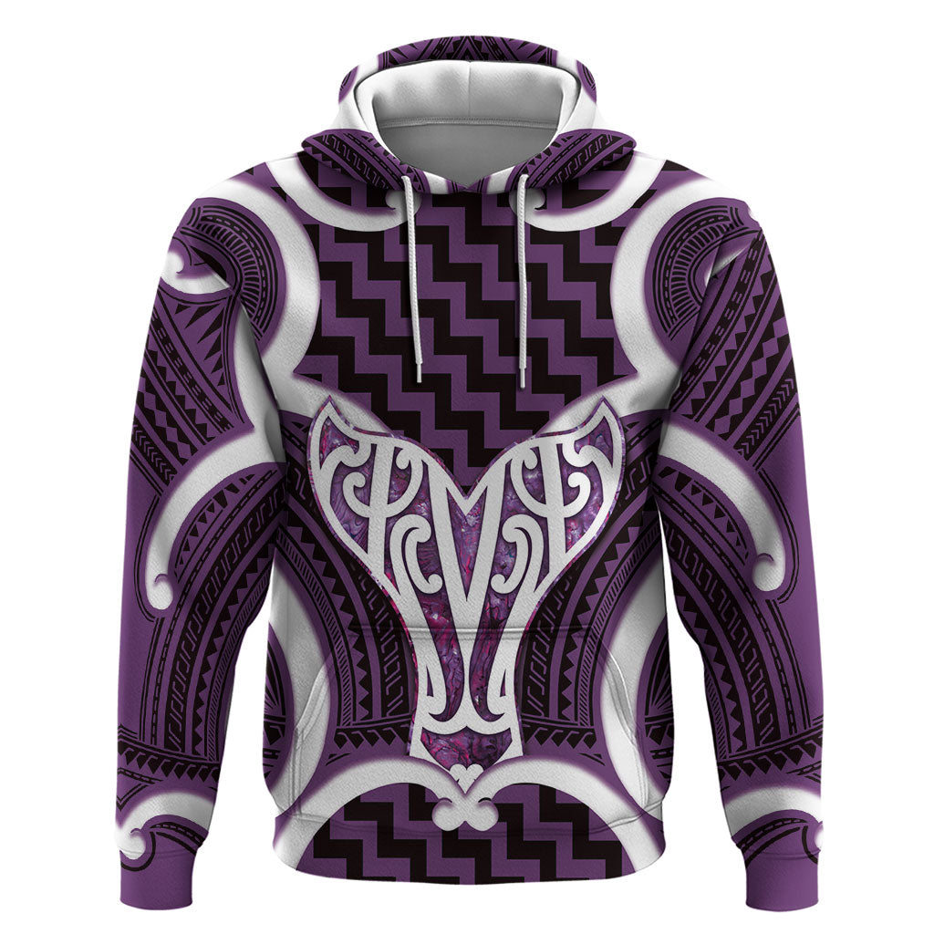 Aotearoa Atua Tangaroa Personalised Hoodie God Of The Sea Maori Whale Tail Purple