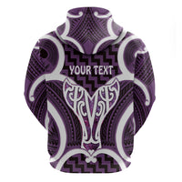 Aotearoa Atua Tangaroa Personalised Hoodie God Of The Sea Maori Whale Tail Purple