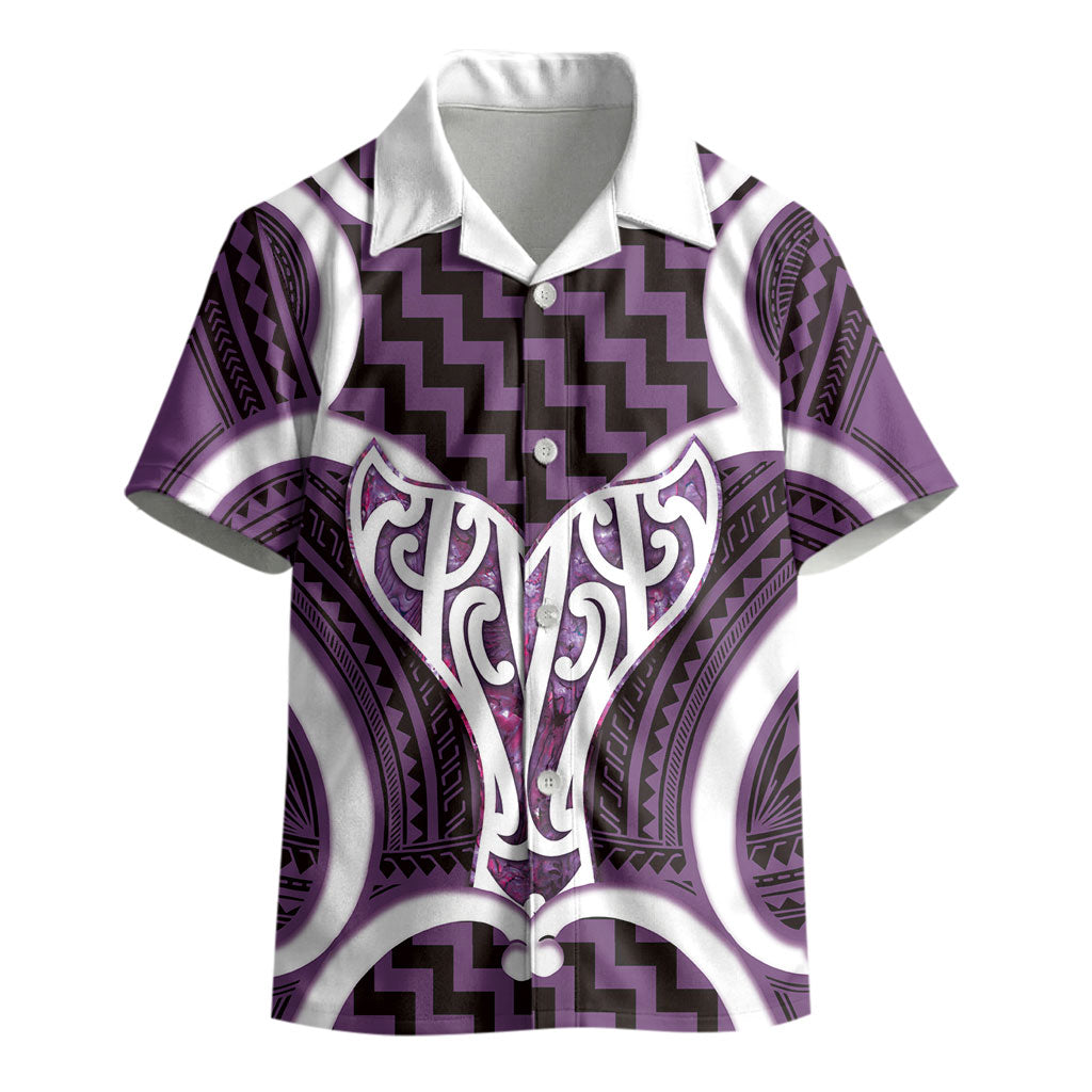 Aotearoa Atua Tangaroa Personalised Kid Hawaiian Shirt God Of The Sea Maori Whale Tail Purple