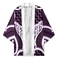 Aotearoa Atua Tangaroa Personalised Kimono God Of The Sea Maori Whale Tail Purple
