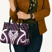 Aotearoa Atua Tangaroa Personalised Leather Bag God Of The Sea Maori Whale Tail Purple