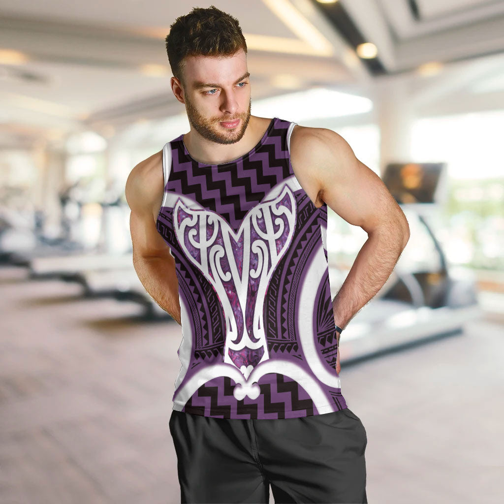 Aotearoa Atua Tangaroa Personalised Men Tank Top God Of The Sea Maori Whale Tail Purple