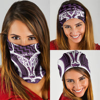 Aotearoa Atua Tangaroa Personalised Neck Gaiter God Of The Sea Maori Whale Tail Purple