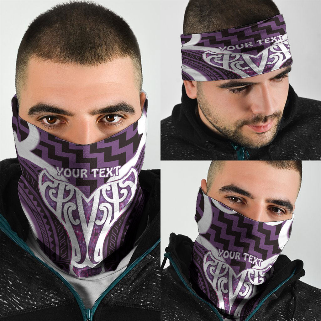 Aotearoa Atua Tangaroa Personalised Neck Gaiter God Of The Sea Maori Whale Tail Purple