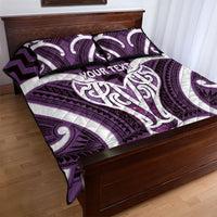Aotearoa Atua Tangaroa Personalised Quilt Bed Set God Of The Sea Maori Whale Tail Purple