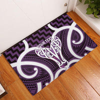 Aotearoa Atua Tangaroa Personalised Rubber Doormat God Of The Sea Maori Whale Tail Purple