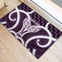 Aotearoa Atua Tangaroa Personalised Rubber Doormat God Of The Sea Maori Whale Tail Purple