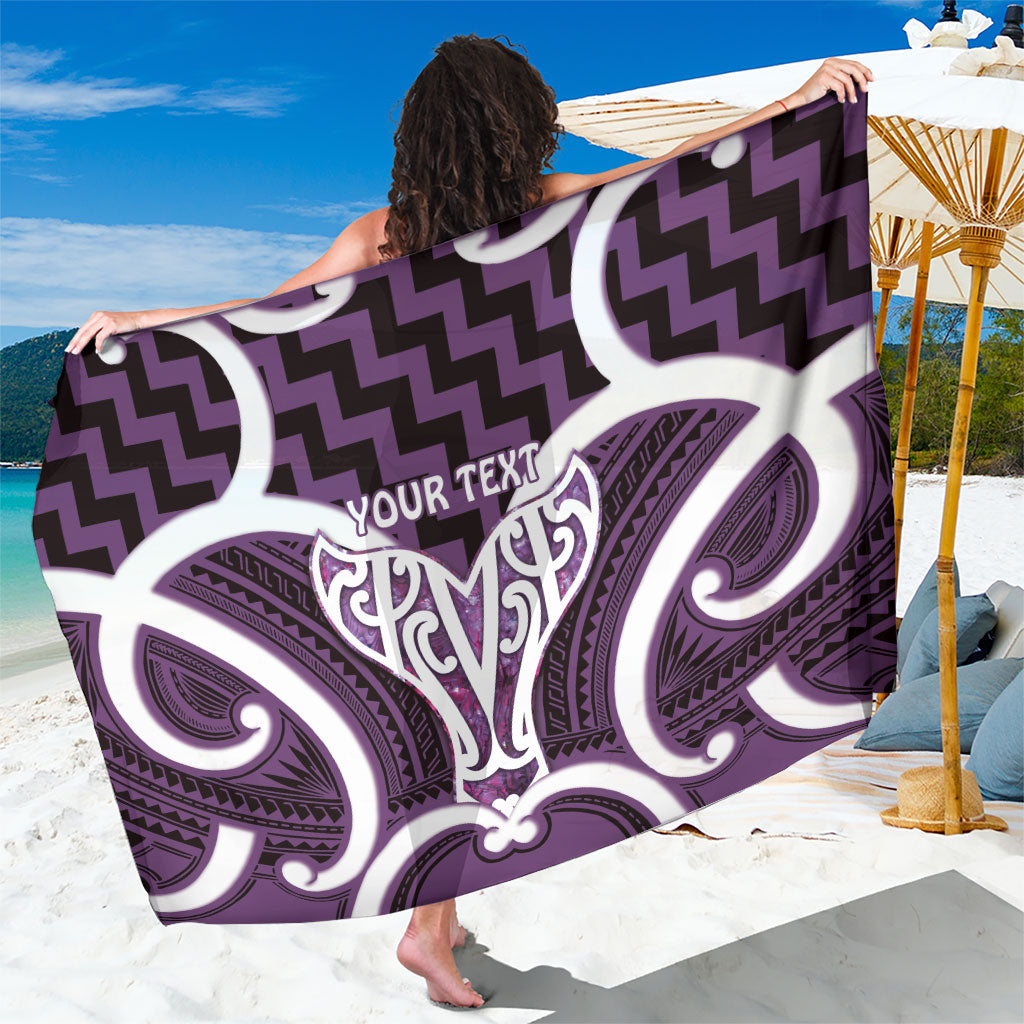 Aotearoa Atua Tangaroa Personalised Sarong God Of The Sea Maori Whale Tail Purple