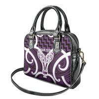Aotearoa Atua Tangaroa Personalised Shoulder Handbag God Of The Sea Maori Whale Tail Purple