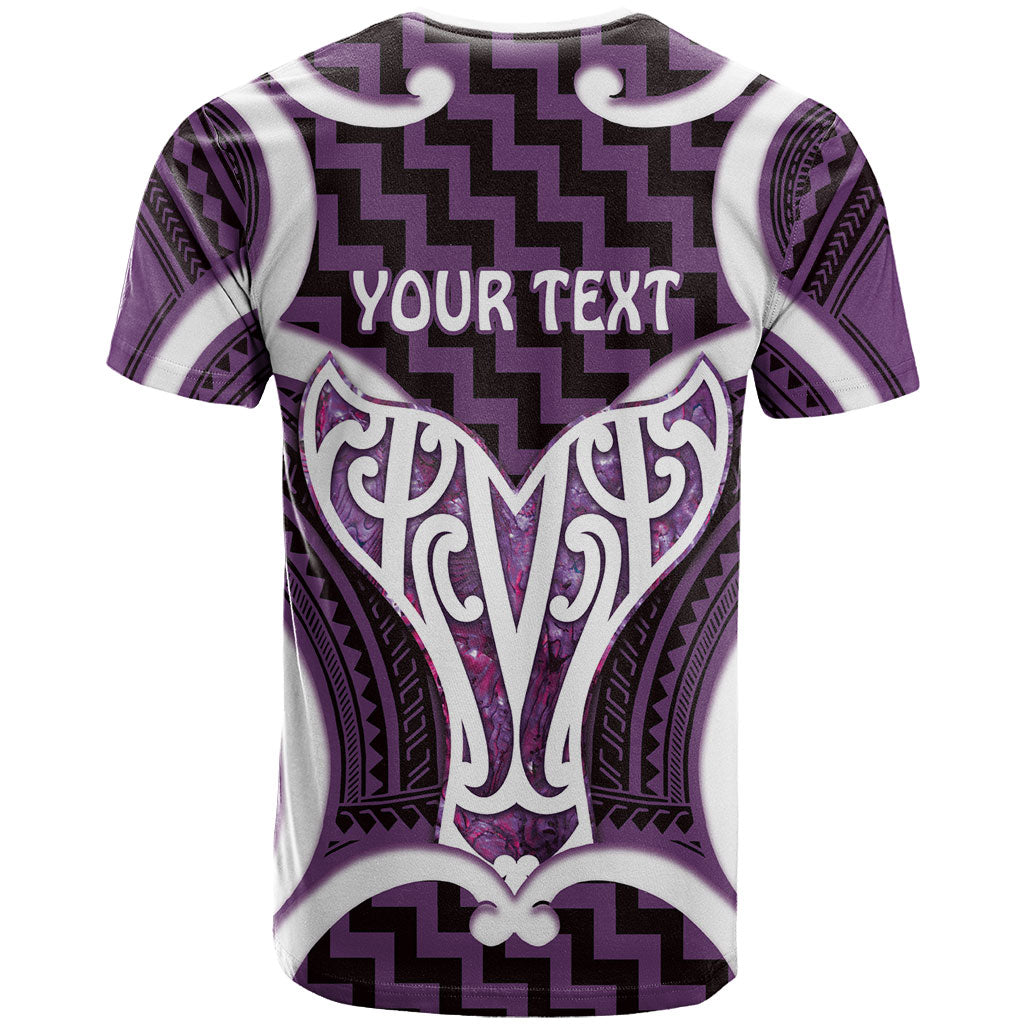 Aotearoa Atua Tangaroa Personalised T Shirt God Of The Sea Maori Whale Tail Purple