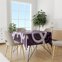 Aotearoa Atua Tangaroa Personalised Tablecloth God Of The Sea Maori Whale Tail Purple