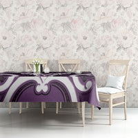 Aotearoa Atua Tangaroa Personalised Tablecloth God Of The Sea Maori Whale Tail Purple