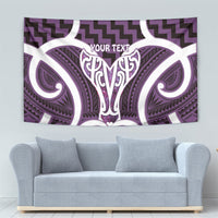 Aotearoa Atua Tangaroa Personalised Tapestry God Of The Sea Maori Whale Tail Purple