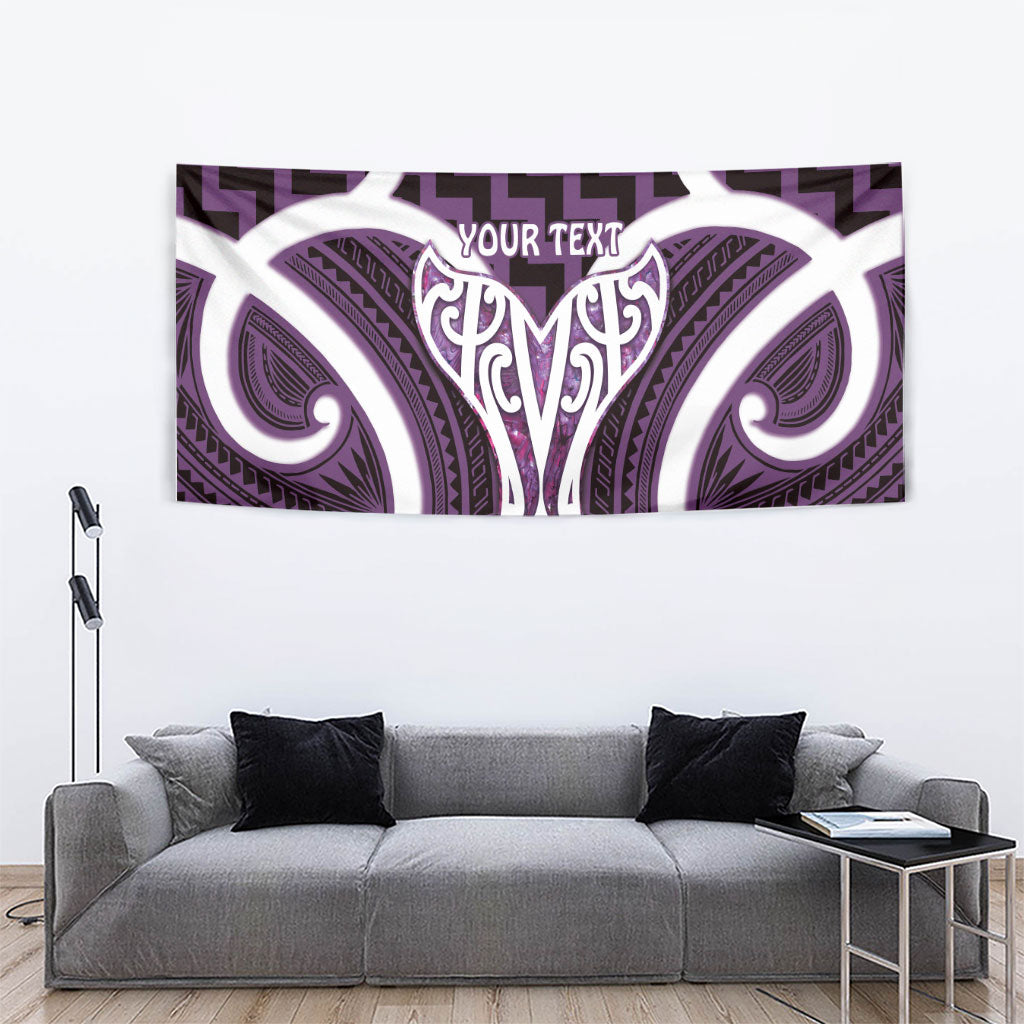 Aotearoa Atua Tangaroa Personalised Tapestry God Of The Sea Maori Whale Tail Purple