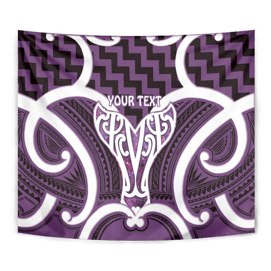 Aotearoa Atua Tangaroa Personalised Tapestry God Of The Sea Maori Whale Tail Purple