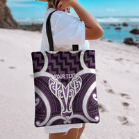 Aotearoa Atua Tangaroa Personalised Tote Bag God Of The Sea Maori Whale Tail Purple