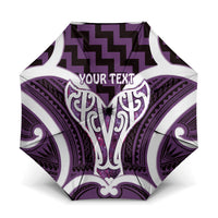 Aotearoa Atua Tangaroa Personalised Umbrella God Of The Sea Maori Whale Tail Purple