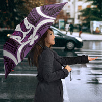 Aotearoa Atua Tangaroa Personalised Umbrella God Of The Sea Maori Whale Tail Purple