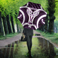 Aotearoa Atua Tangaroa Personalised Umbrella God Of The Sea Maori Whale Tail Purple