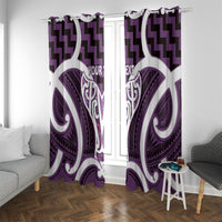 Aotearoa Atua Tangaroa Personalised Window Curtain God Of The Sea Maori Whale Tail Purple