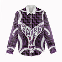 Aotearoa Atua Tangaroa Personalised Women Casual Shirt God Of The Sea Maori Whale Tail Purple