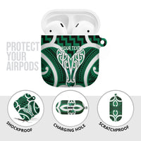 Aotearoa Atua Tangaroa Personalised AirPods Case God Of The Sea Maori Whale Tail Green