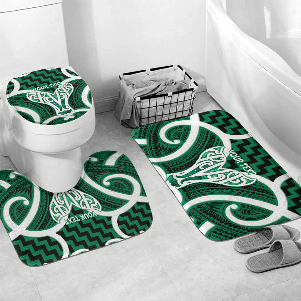 Aotearoa Atua Tangaroa Personalised Bathroom Set God Of The Sea Maori Whale Tail Green