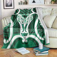 Aotearoa Atua Tangaroa Personalised Blanket God Of The Sea Maori Whale Tail Green