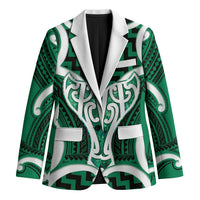 Aotearoa Atua Tangaroa Personalised Blazer God Of The Sea Maori Whale Tail Green