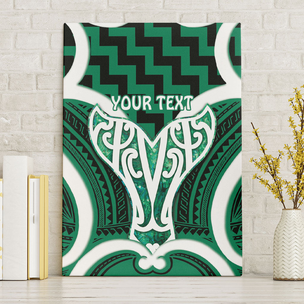 Aotearoa Atua Tangaroa Personalised Canvas Wall Art God Of The Sea Maori Whale Tail Green