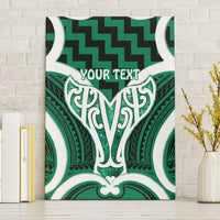 Aotearoa Atua Tangaroa Personalised Canvas Wall Art God Of The Sea Maori Whale Tail Green
