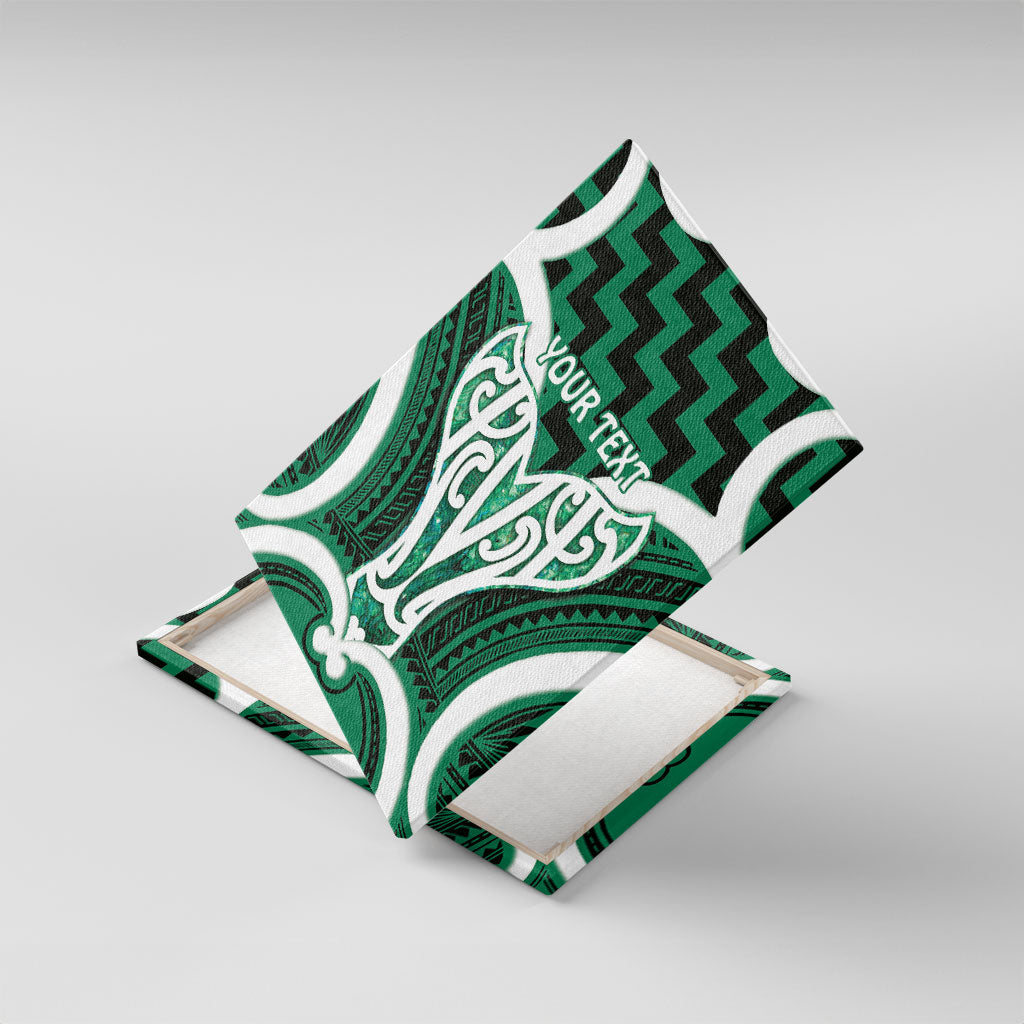Aotearoa Atua Tangaroa Personalised Canvas Wall Art God Of The Sea Maori Whale Tail Green