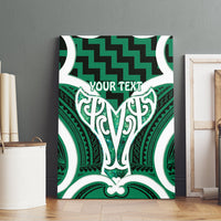 Aotearoa Atua Tangaroa Personalised Canvas Wall Art God Of The Sea Maori Whale Tail Green