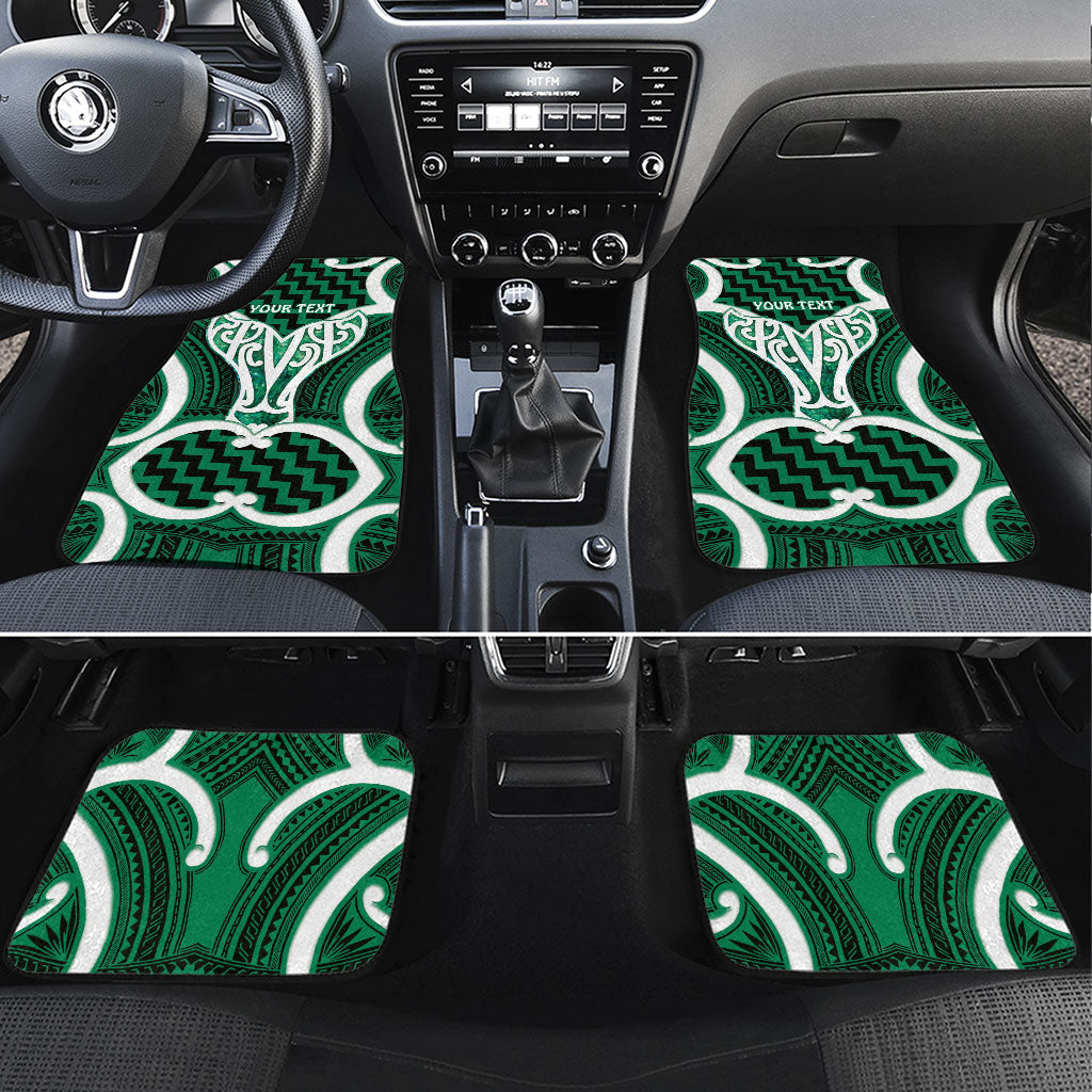 Aotearoa Atua Tangaroa Personalised Car Mats God Of The Sea Maori Whale Tail Green