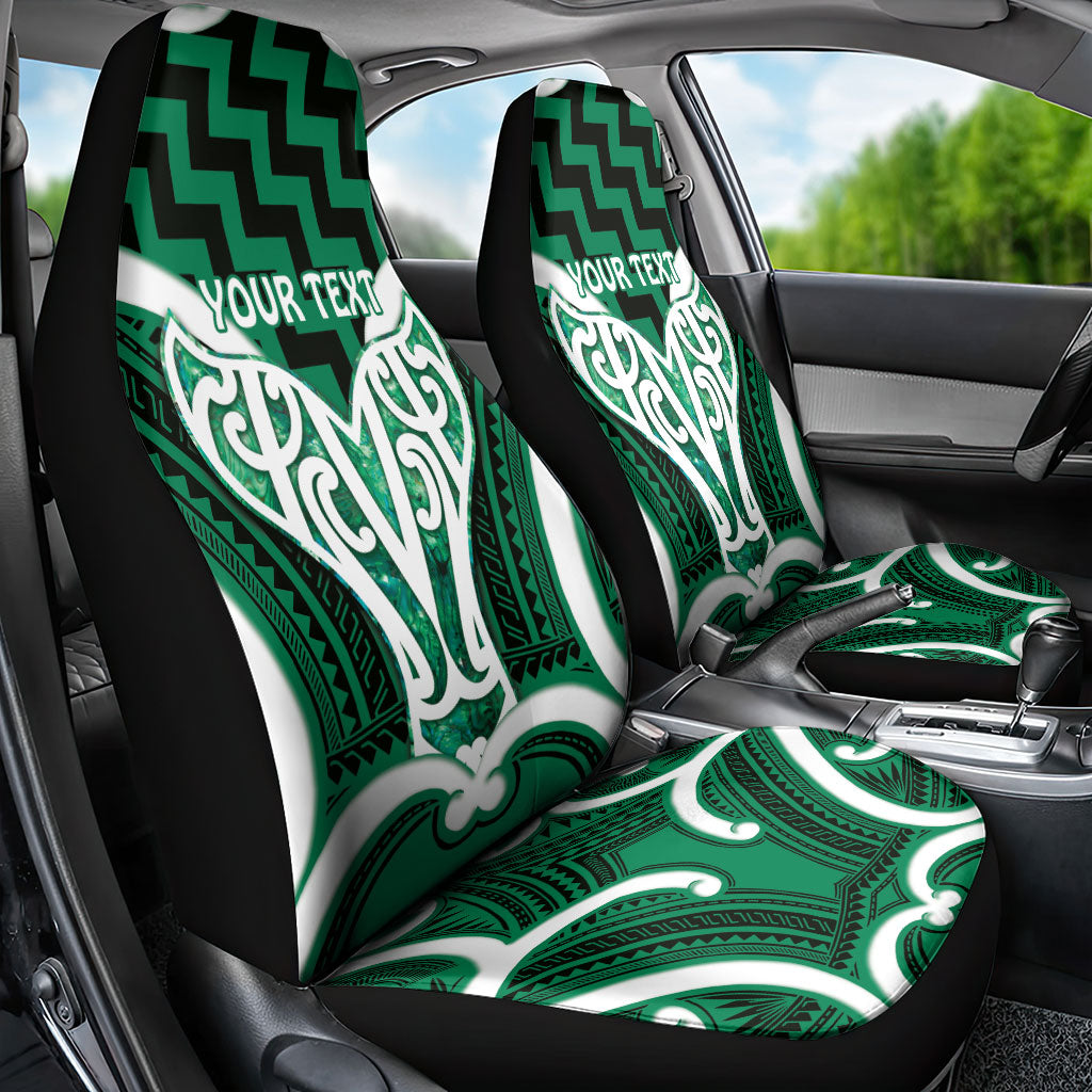 Aotearoa Atua Tangaroa Personalised Car Seat Cover God Of The Sea Maori Whale Tail Green