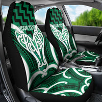Aotearoa Atua Tangaroa Personalised Car Seat Cover God Of The Sea Maori Whale Tail Green