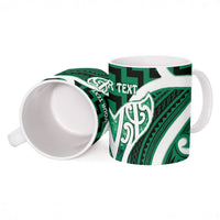 Aotearoa Atua Tangaroa Personalised Ceramic Mug God Of The Sea Maori Whale Tail Green