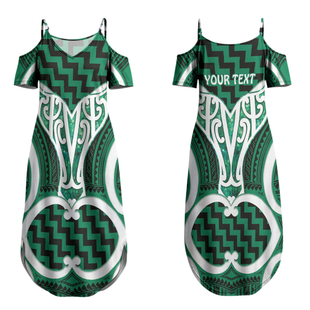 Aotearoa Atua Tangaroa Personalised Couples Matching Summer Maxi Dress and Hawaiian Shirt God Of The Sea Maori Whale Tail Green