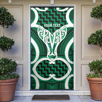 Aotearoa Atua Tangaroa Personalised Door Cover God Of The Sea Maori Whale Tail Green