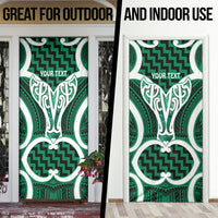 Aotearoa Atua Tangaroa Personalised Door Cover God Of The Sea Maori Whale Tail Green