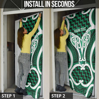 Aotearoa Atua Tangaroa Personalised Door Cover God Of The Sea Maori Whale Tail Green